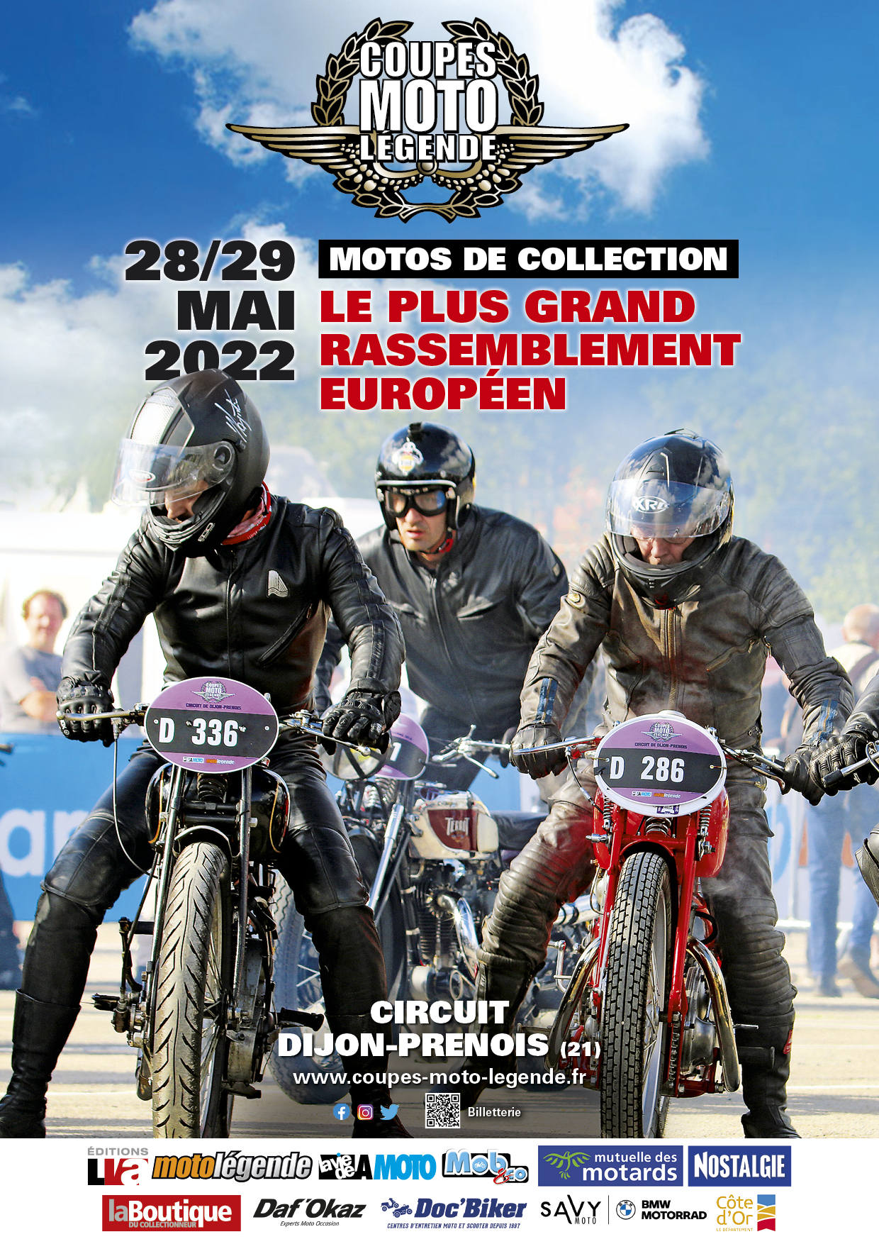 Les Coupes Moto Légende les 28 et 29 mai 2022 sur le circuit de Dijon Prenois